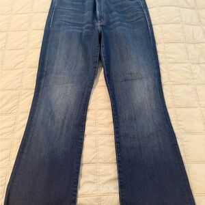 MOTHER Dark Blue “The Hustler” Cropped/Ankle Flare Jeans